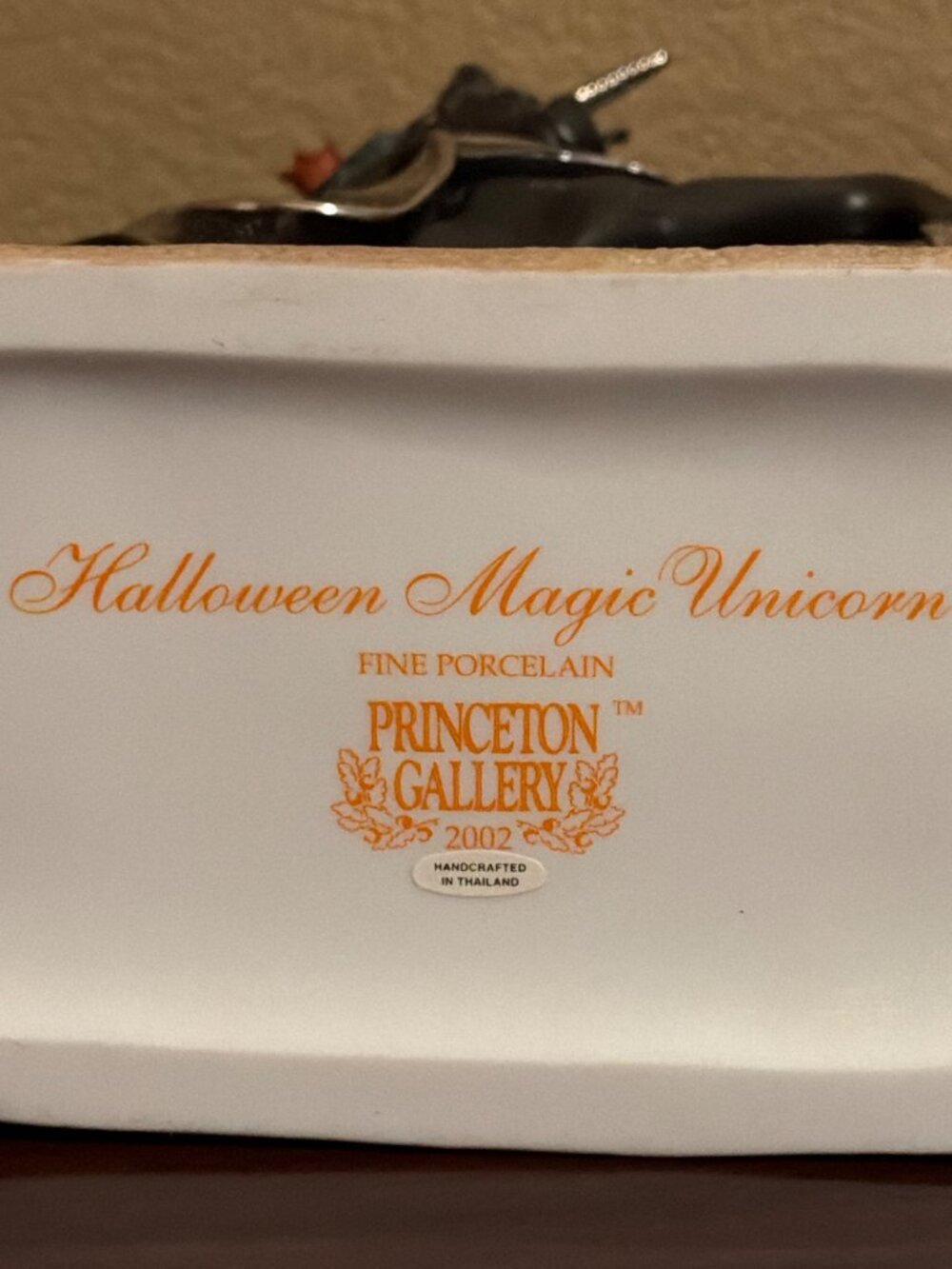 2002 Princeton Gallery Halloween Magic Unicorn Black Porcelain Figurine - No Box - Picture 8 of 17